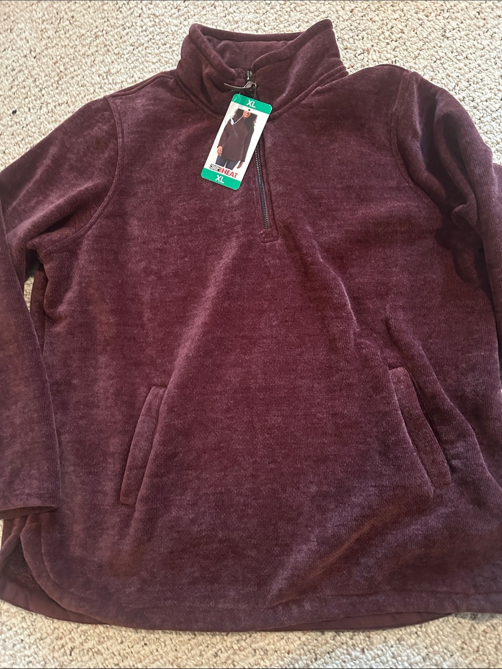 32 Degrees Women's Plush Quarter-Zip Pullover - Deep Maroon